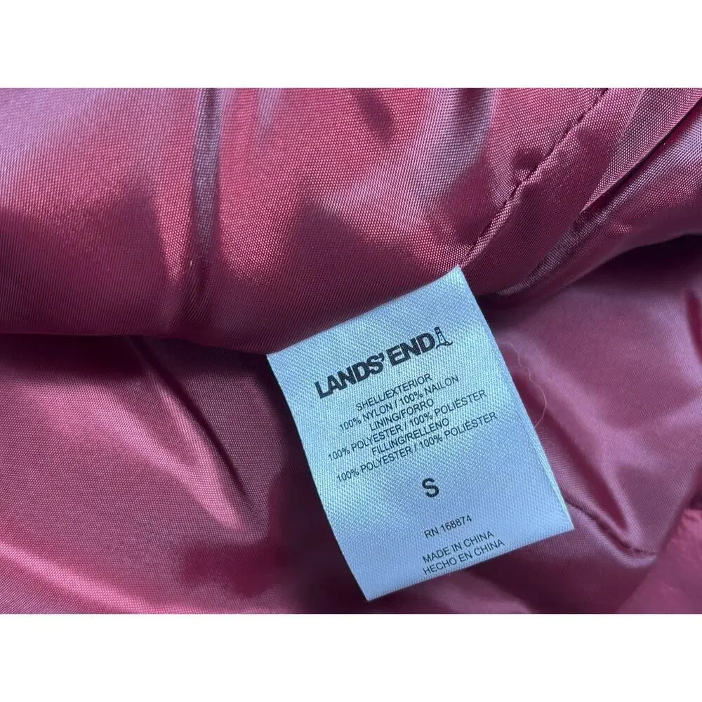 Lands End Jacket Womens Small Red 3-in-1 Systems Hooded Quilted Parka Coat